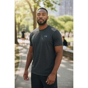 Men's Under Armour Vanish Tee Varigated Stretch XXL Lightweight Gray Black